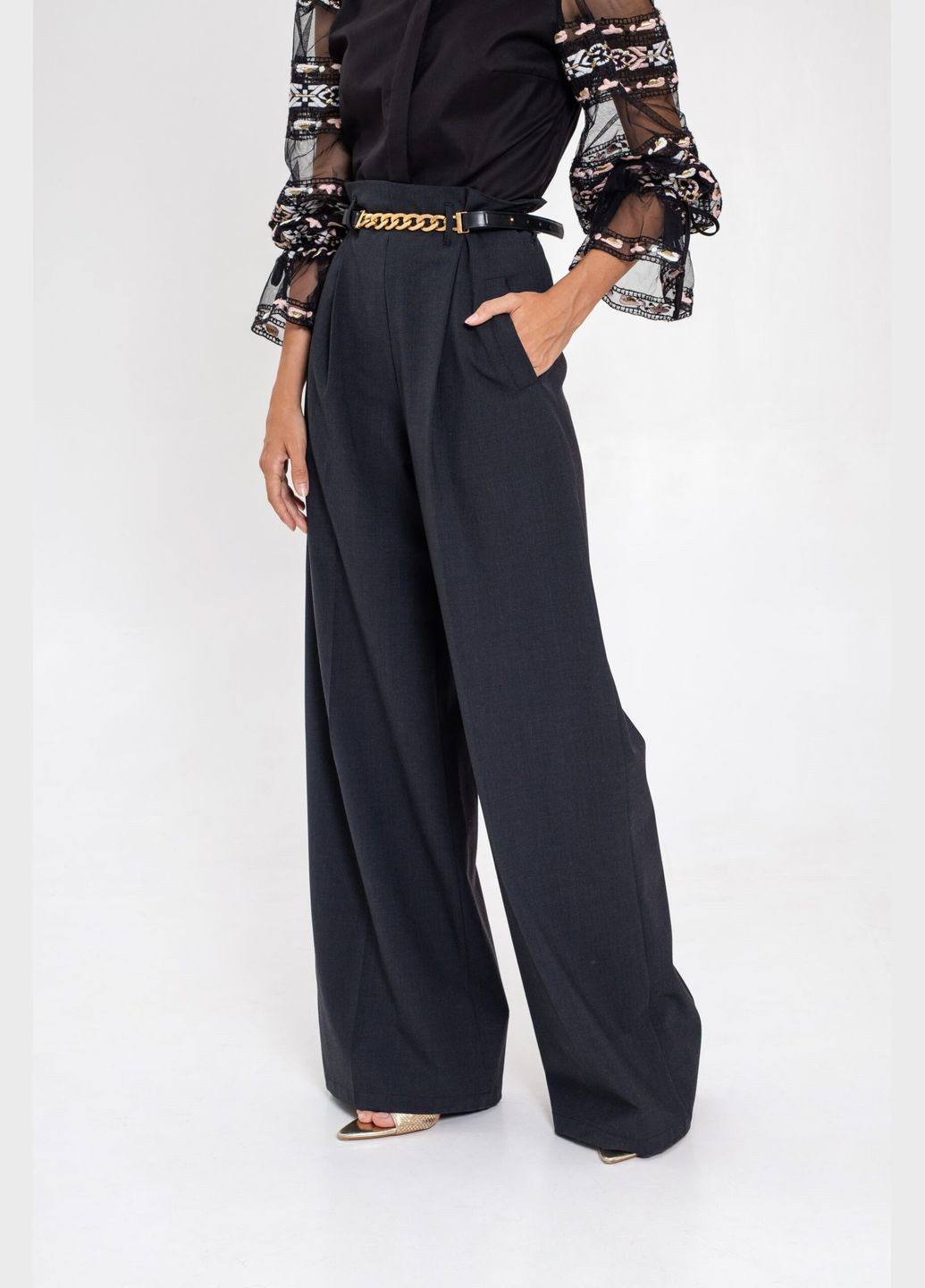 Графітові брюки-палаццо - UA42 / EU36 Iren Klairie (340966327)