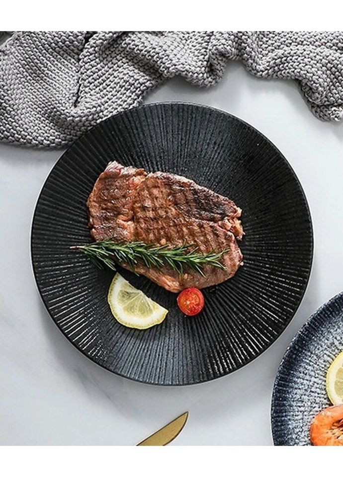 Тарілка обідня 14248 25х3 см чорна No Brand (296636763)