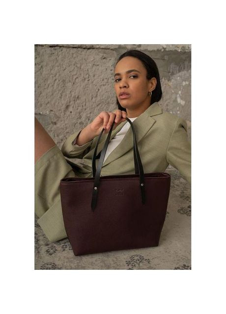 Сумка шоппер жіноча з натуральної шкіри на плече маленька Бордовий 39052 The Wings (353302596)