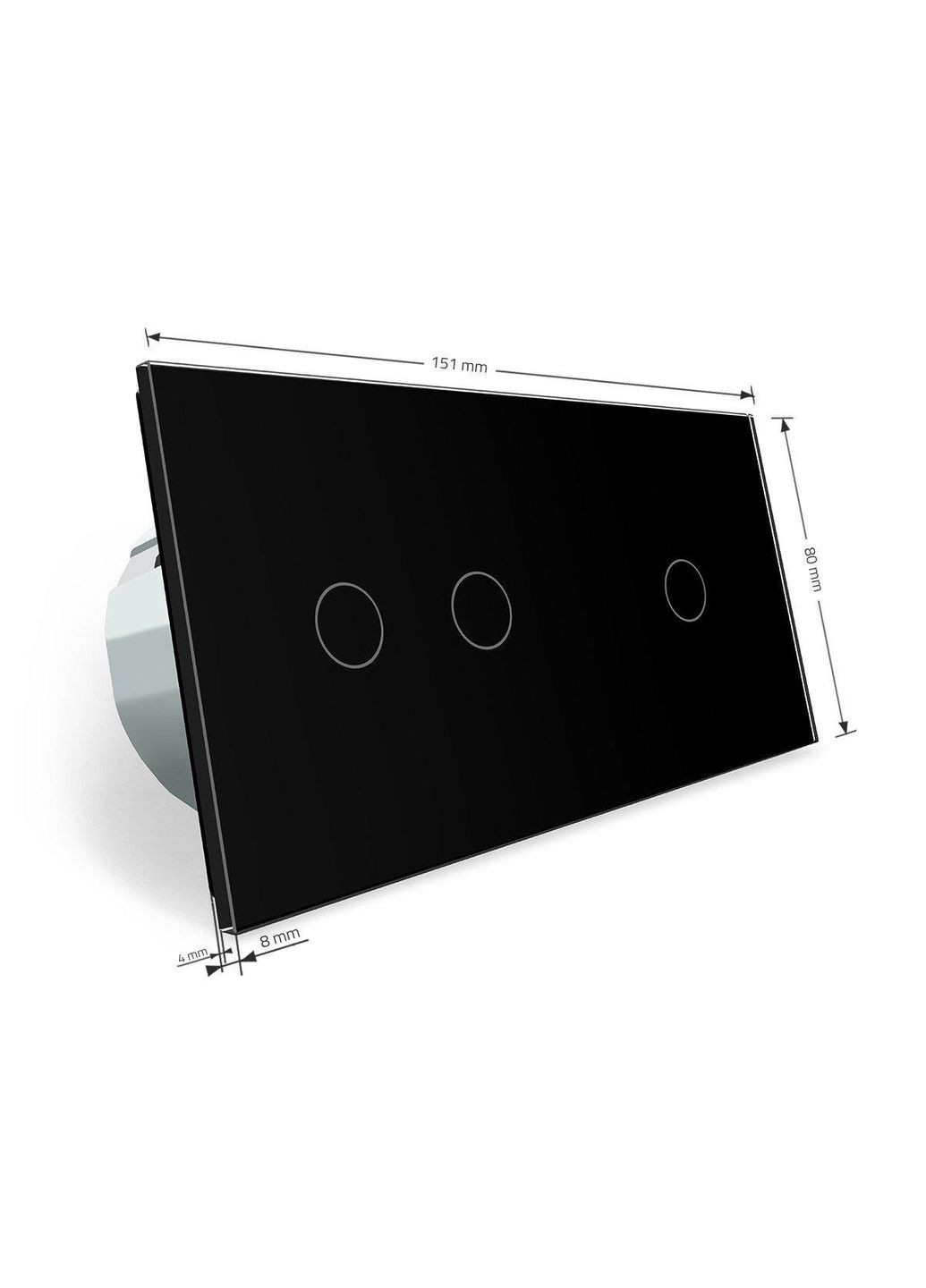 Сенсорный выключатель 3 сенсора (1-2) стекло (VL-C701/C702-12) Livolo (370971259)