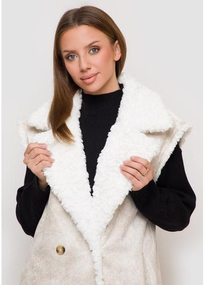 Двусторонний жилет из эко меха 87-520-107 Milk SAM S Samange (366288842)