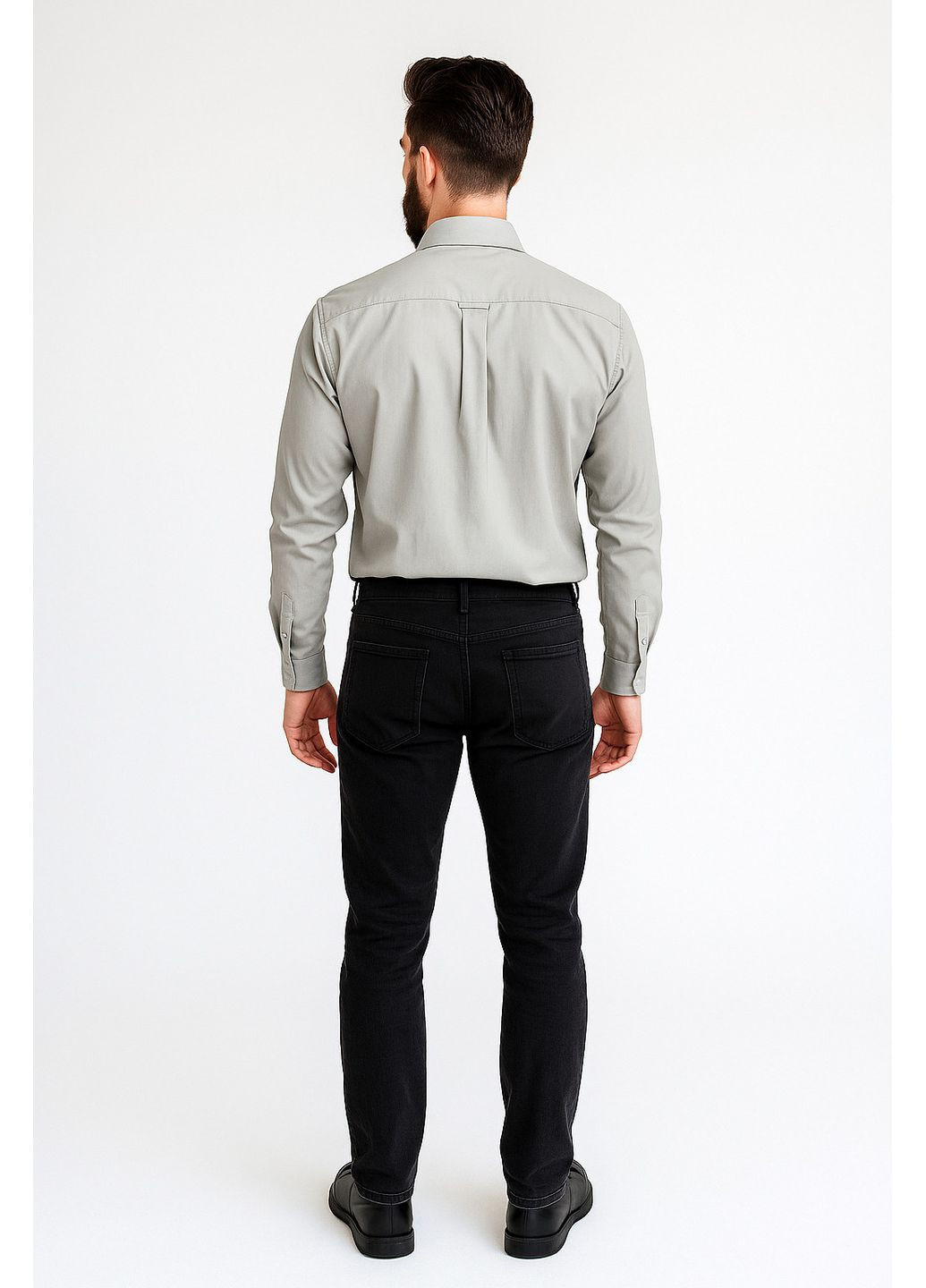 Светло-серая рубашка однотонная Ut