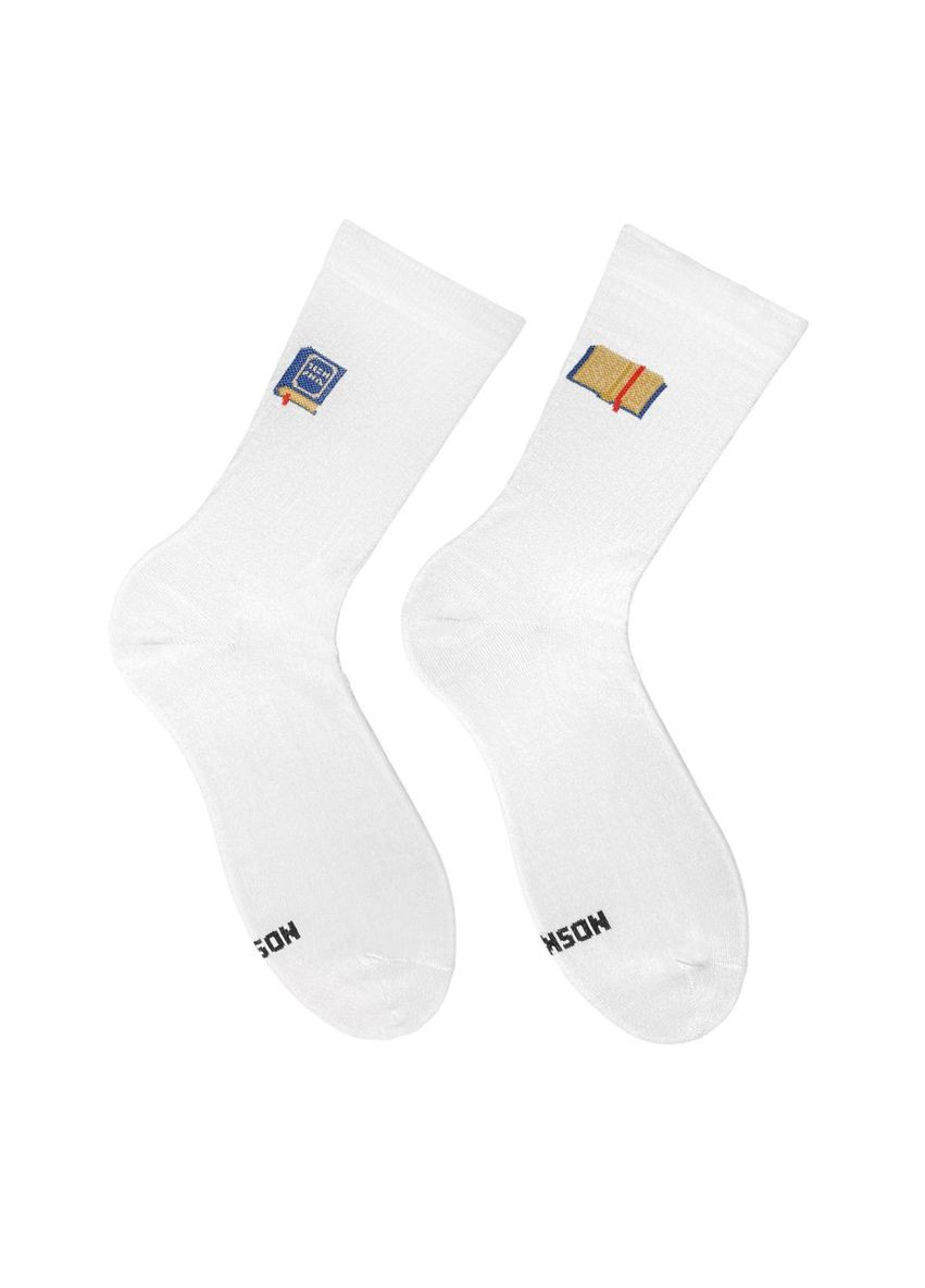 Білі шкарпетки р.36-40 довгі books Noskar (369802111)