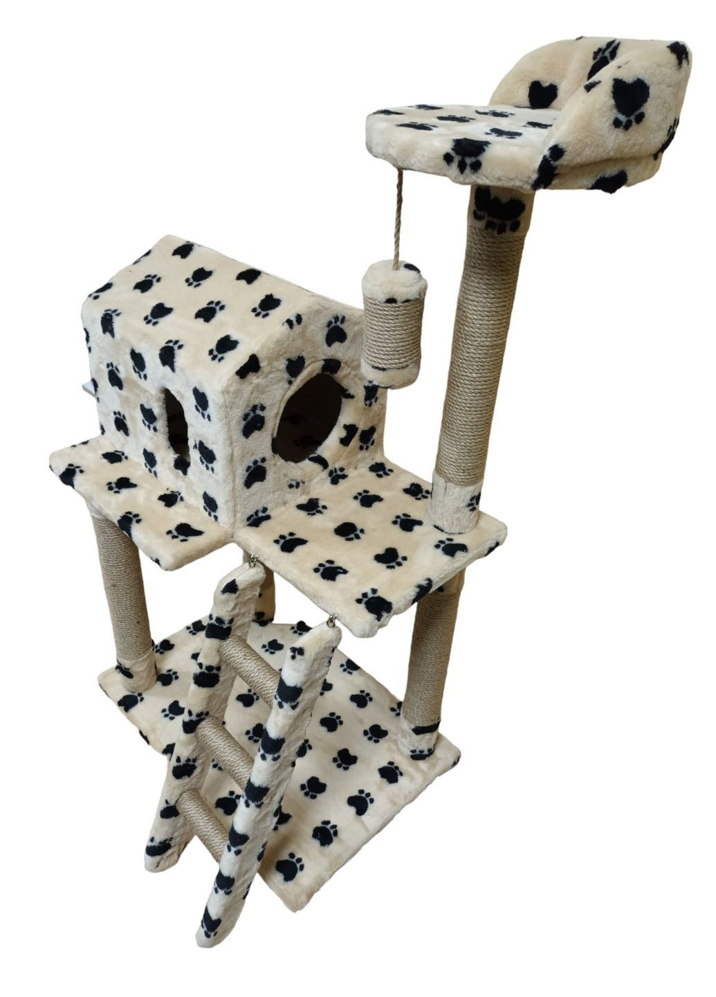 Дряпка будиночок Люкс Мікс 62 мм Джут 61х41х109 см Бежевий з чорним (Д098/4) Фанкот (311206366)