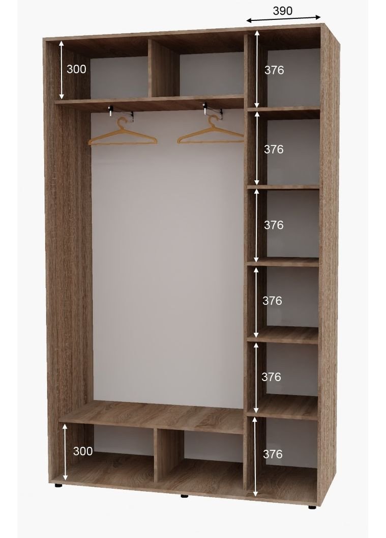 Шафа-купе дводверна 160*45*220 см Дуб Сонома трюфель 2 двері ДСП Алекса (356770350)