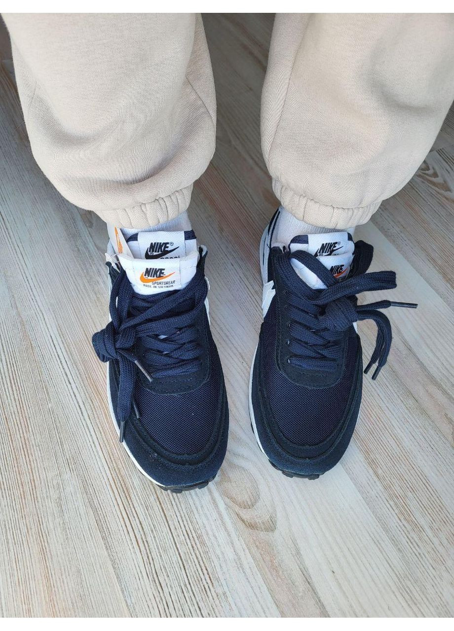 Белые демисезонные кроссовки мужские nike sacai dark blue найк No Brand