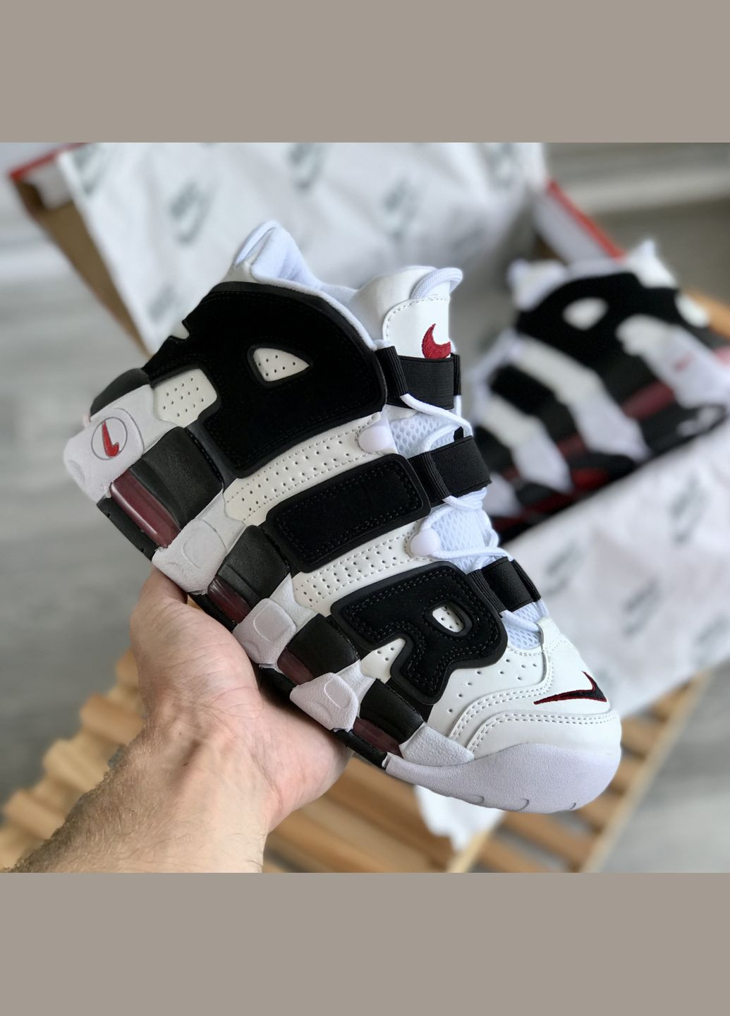 Кросівки чоловічі і жіночі Nike Air More Uptempo black white | Найк аір мор Уптемпо чорні білі No Brand чорно-білі всесезони (307288677)