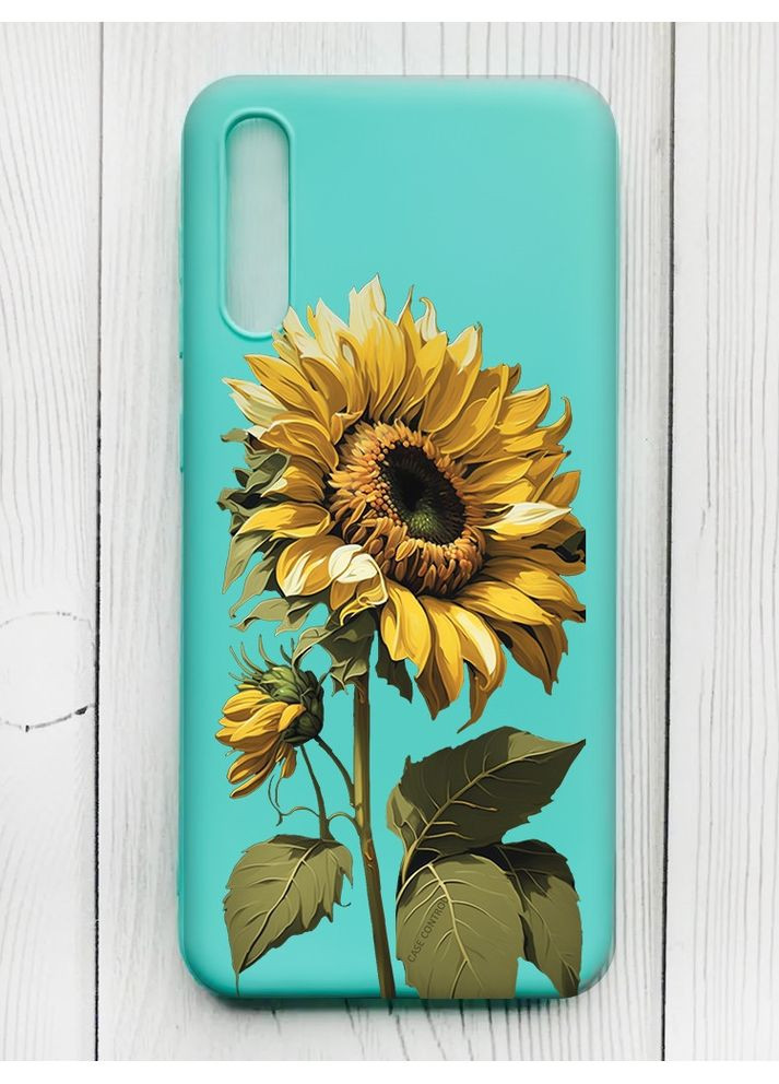 Матовий бірюзовий чохол на Samsung Galaxy A50 (2019) A505/A30s:: Соняшник (принт 274) Creative (360707435)