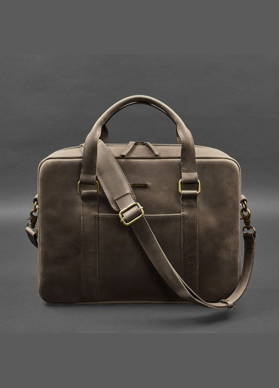 Сумка мужская кожаная через плечо для ноутбука и документов темно-коричневый Crazy horse BlankNote (302008050)