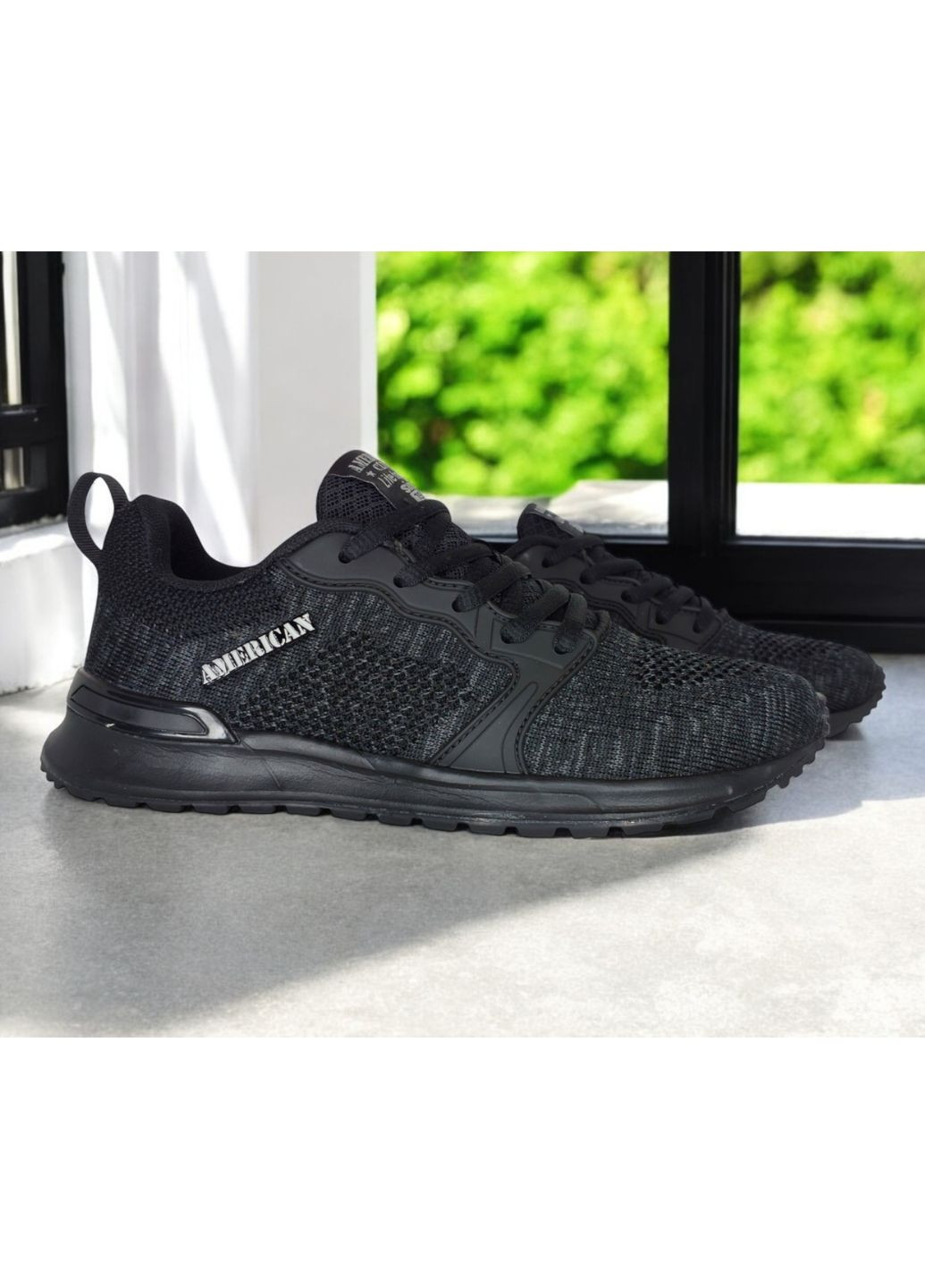 Черные всесезон кроссовки American Club 144/23BK