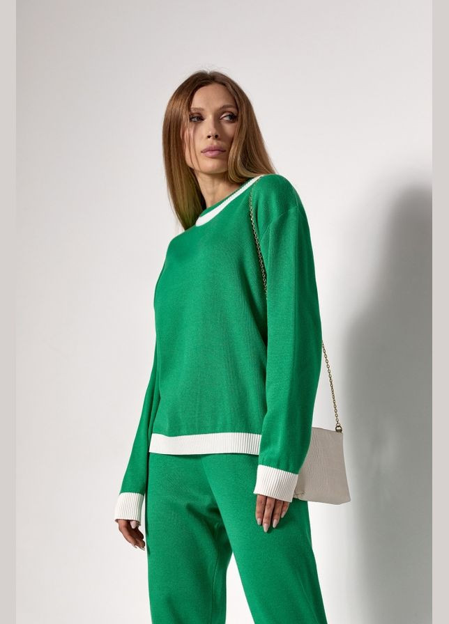 Зелений демісезонний жіночий базовий джемпер прямого крою (2763) Triko Bakh