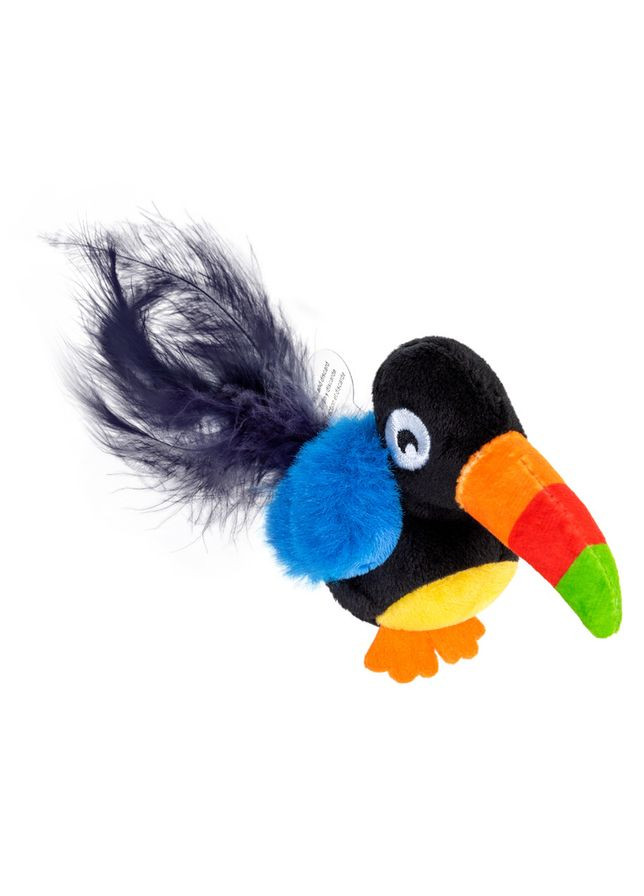 Іграшка для котів Тукан зі звуковим чипом GiGwi Melody chaser, текстиль, перо, 10 см No Brand (363200846)
