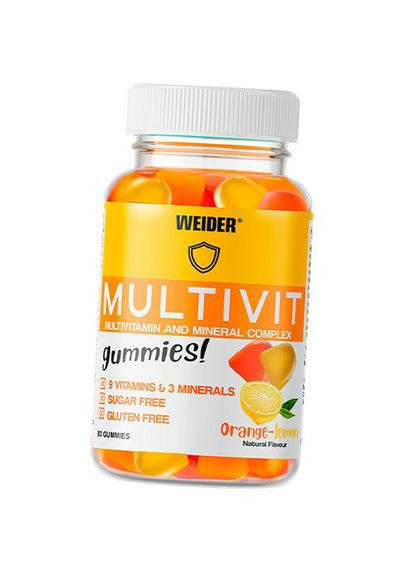 Витаминноминеральный комплекс, Multivit Gummies, 80таб Апельсин-лимон 36089018, (36089018) Weider (293254490)