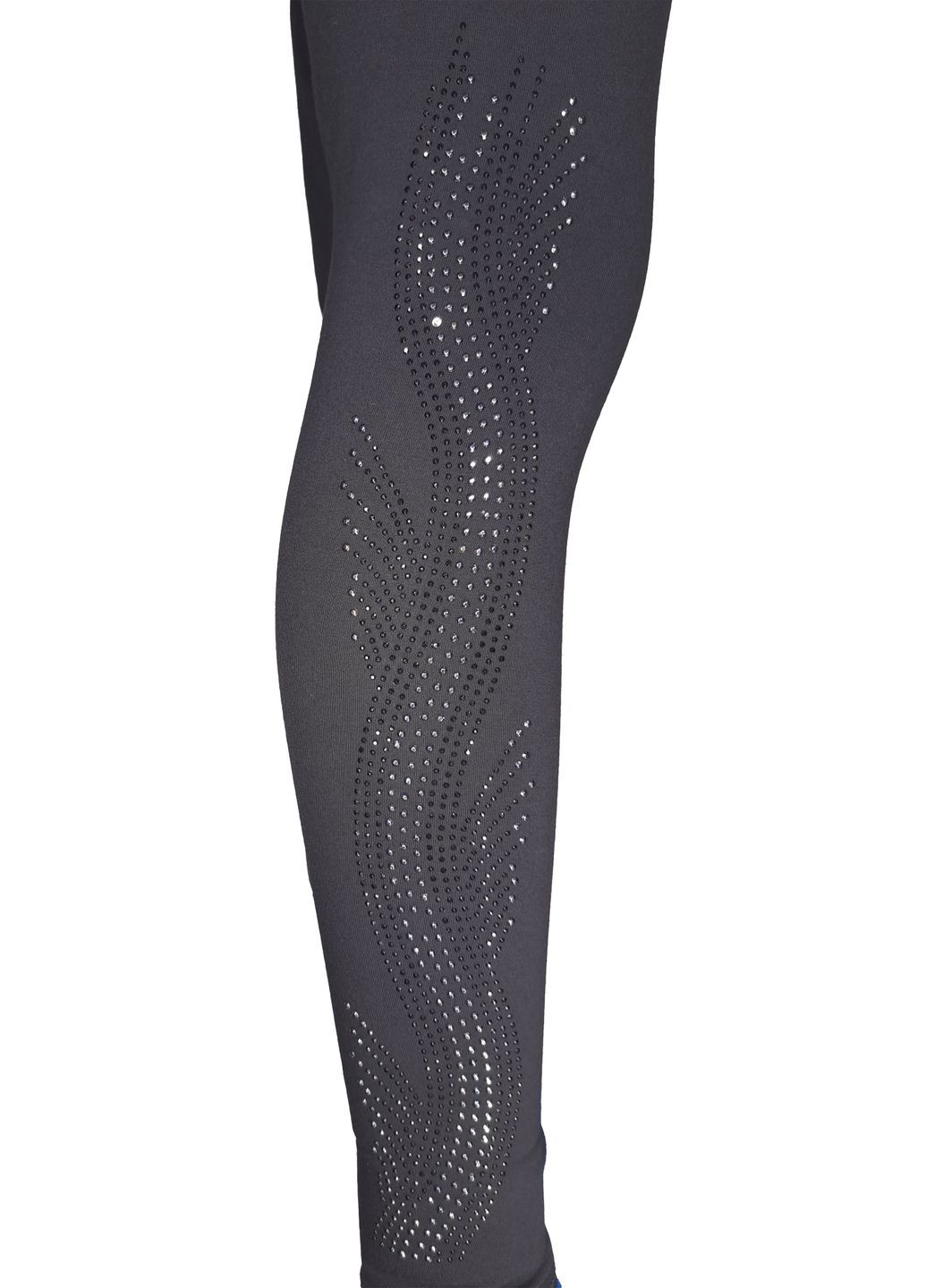 Лосини жіночі чорні зі стразами «Тростникова гілка» батальний размер No Brand (366447295)