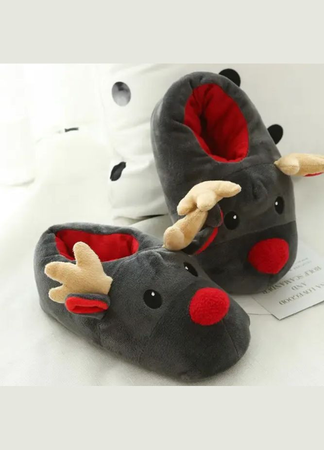 Теплі тапочки Олені Санти, м'які домашні капці. No Brand (305831060)