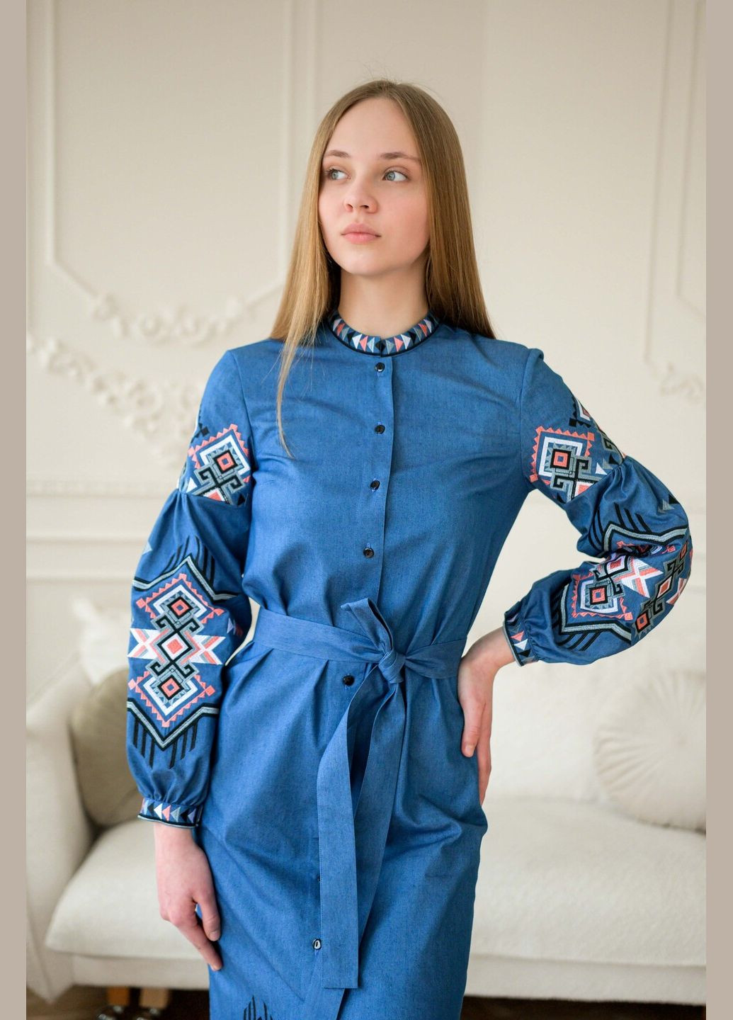 Синя плаття Vyshyvanka бавовна (299339641)