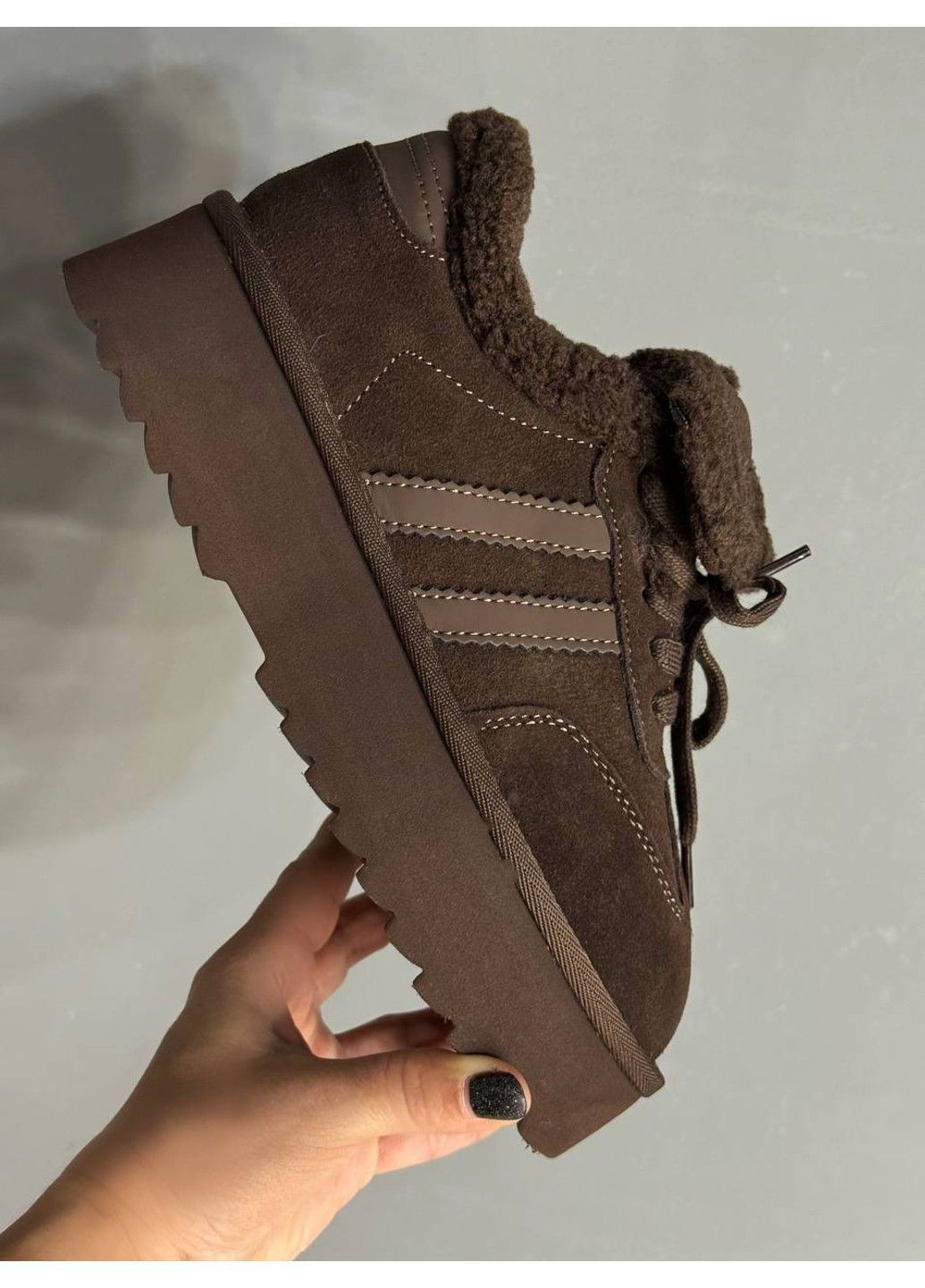 Черевики жіночі 009-7 уггі замшеві на хутрі коричневі Hengji (367915125)