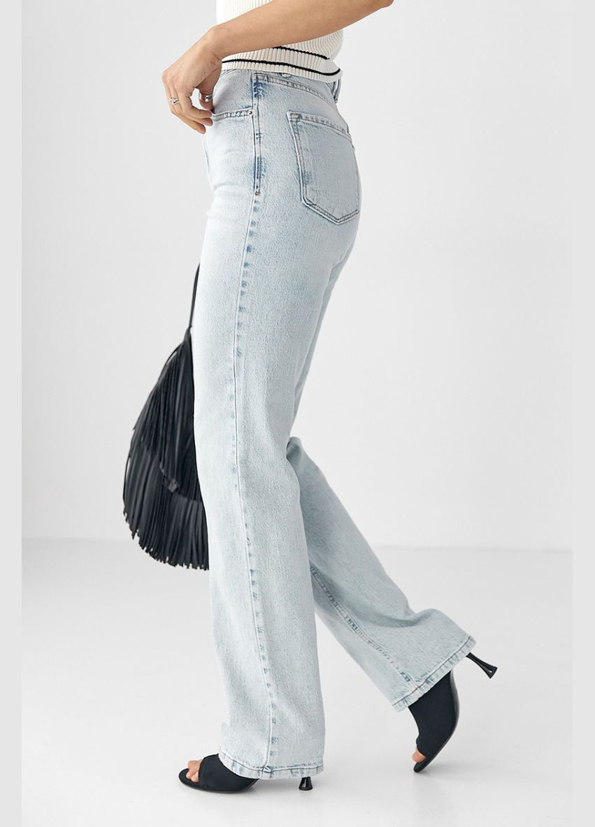 Прямі джинси з високою талією Джинсы Lurex - (333942688)