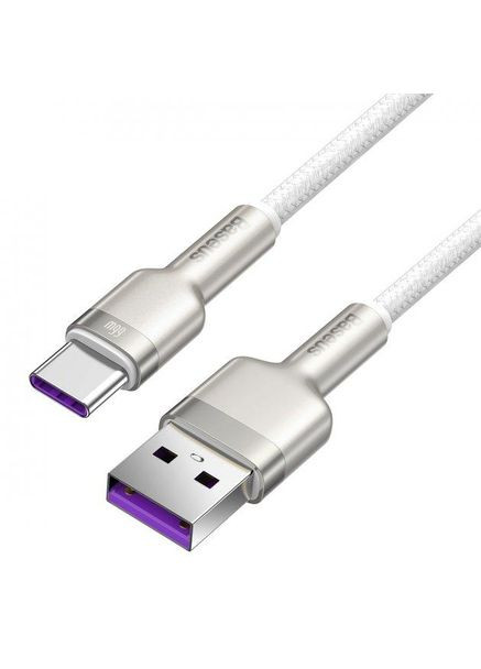 Кабель Cafule Metal Data Type-C 66W 2 м CAKF000202 White Baseus (368698371)