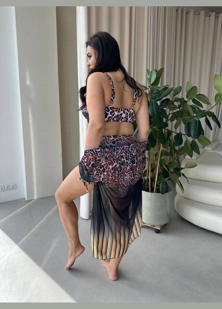 Чорний літній стильний купальник роздільний No Brand