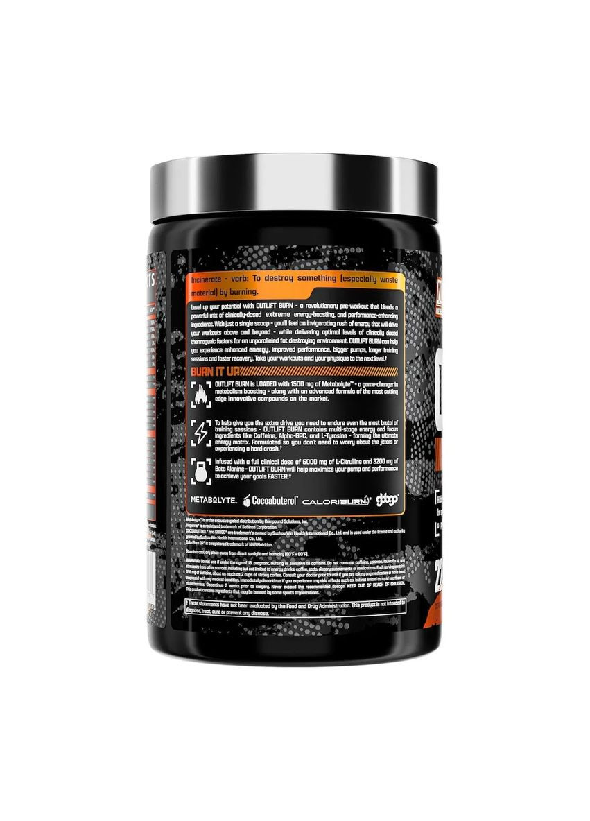 Жиросжигательный предтренировочный комплекс Outlift Burn Florida Crash 426.9 г Nutrex (362411793)