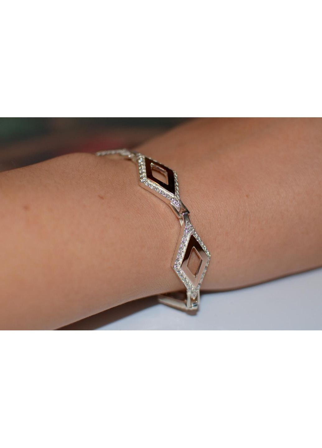 Срібний браслет з напайками із золота Silver Style (367113217)