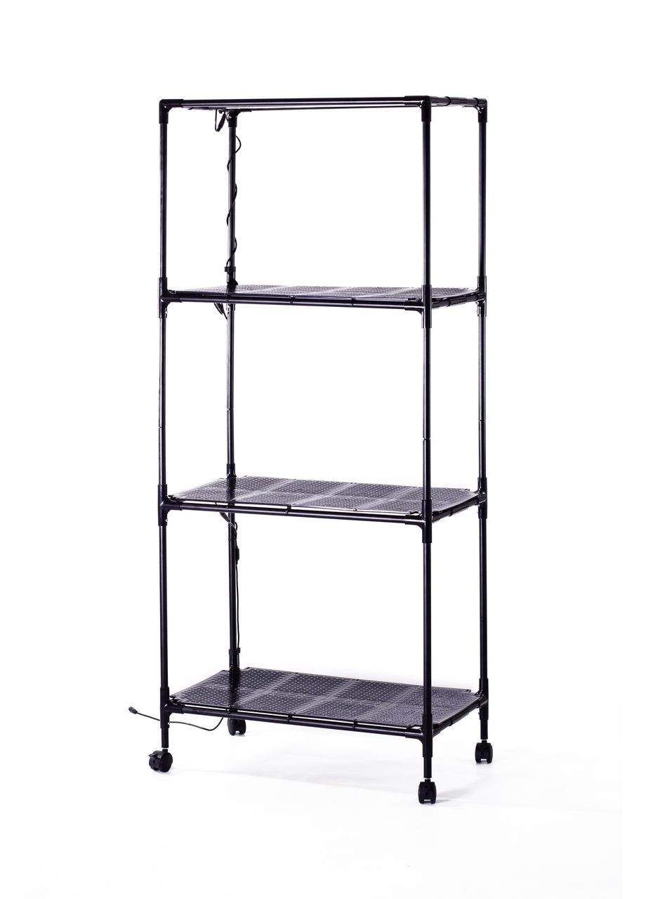 Мини теплица с фито светом для дома Sezam Black Strong на колесиках + 3 вентилятора Metaplant (346535004)