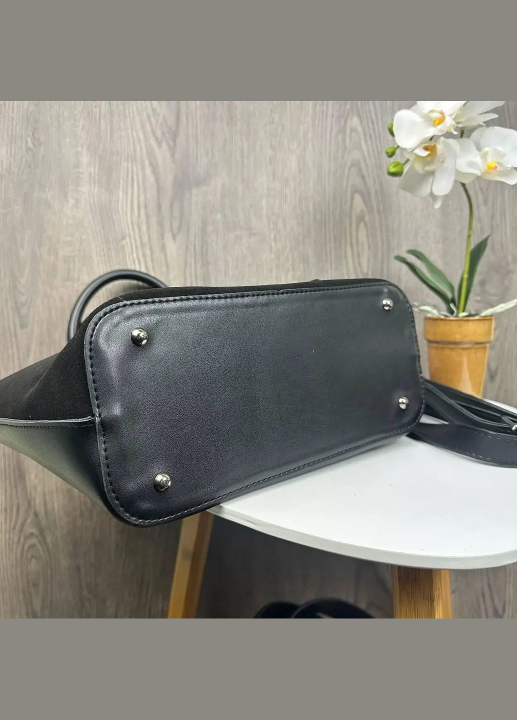 Сумка жіноча замшева чорна No Brand (322583033)