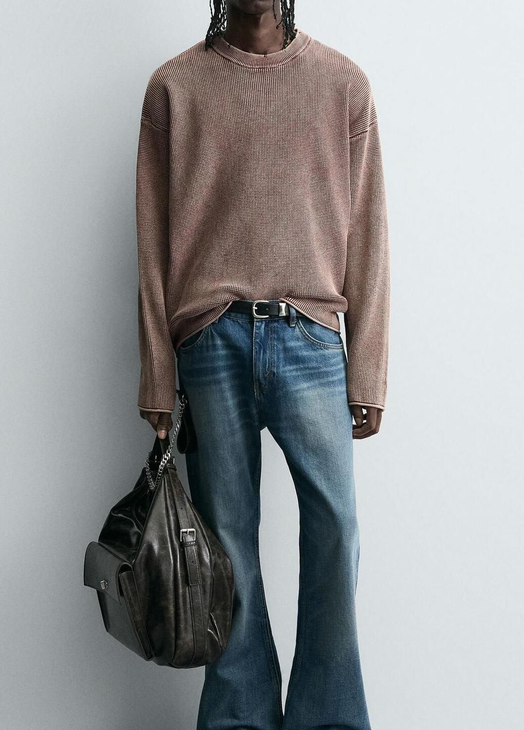 Терракотовый демисезонный свитер Zara