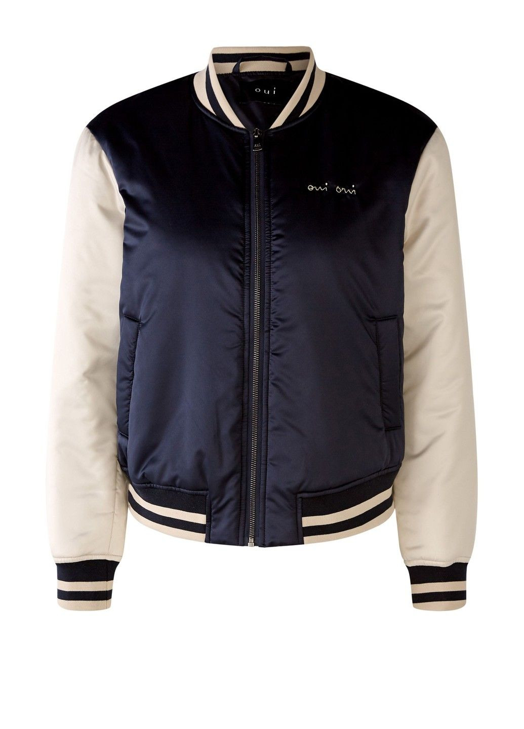 Темно-синяя демисезонная куртка женская короткая 79858-1231308 Oui