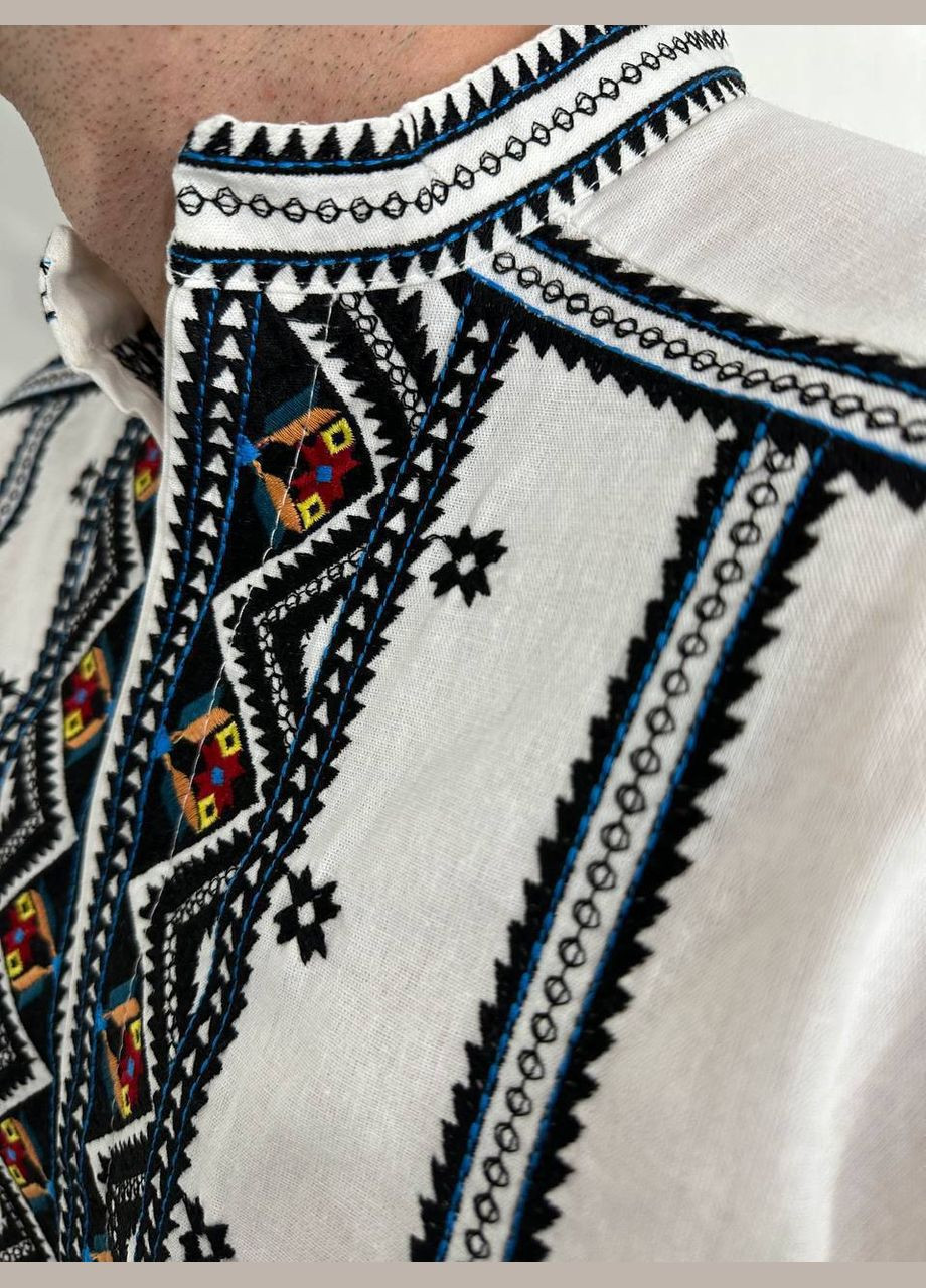 Белая вышиванка Garna узор орнамент прямой хлопок, полиэстер (325989470)