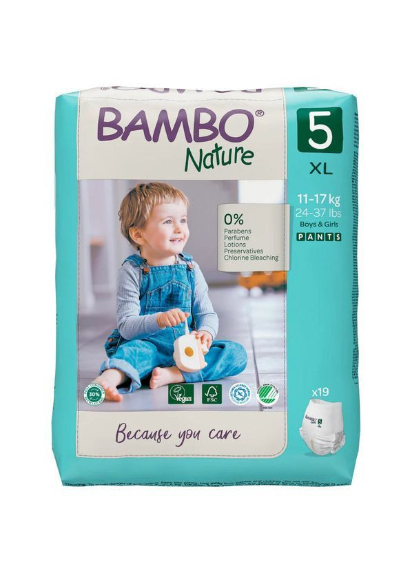 Эко Подгузники-трусики Nature Pants 5 (12-18 кг), 19 шт. Bambo 1000019258 (366578341)
