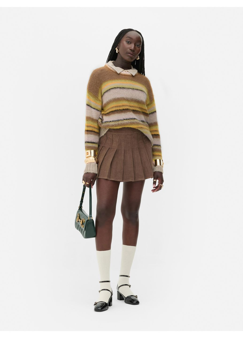 Комбінований джемпер зима,кольоровий в смужку, Primark