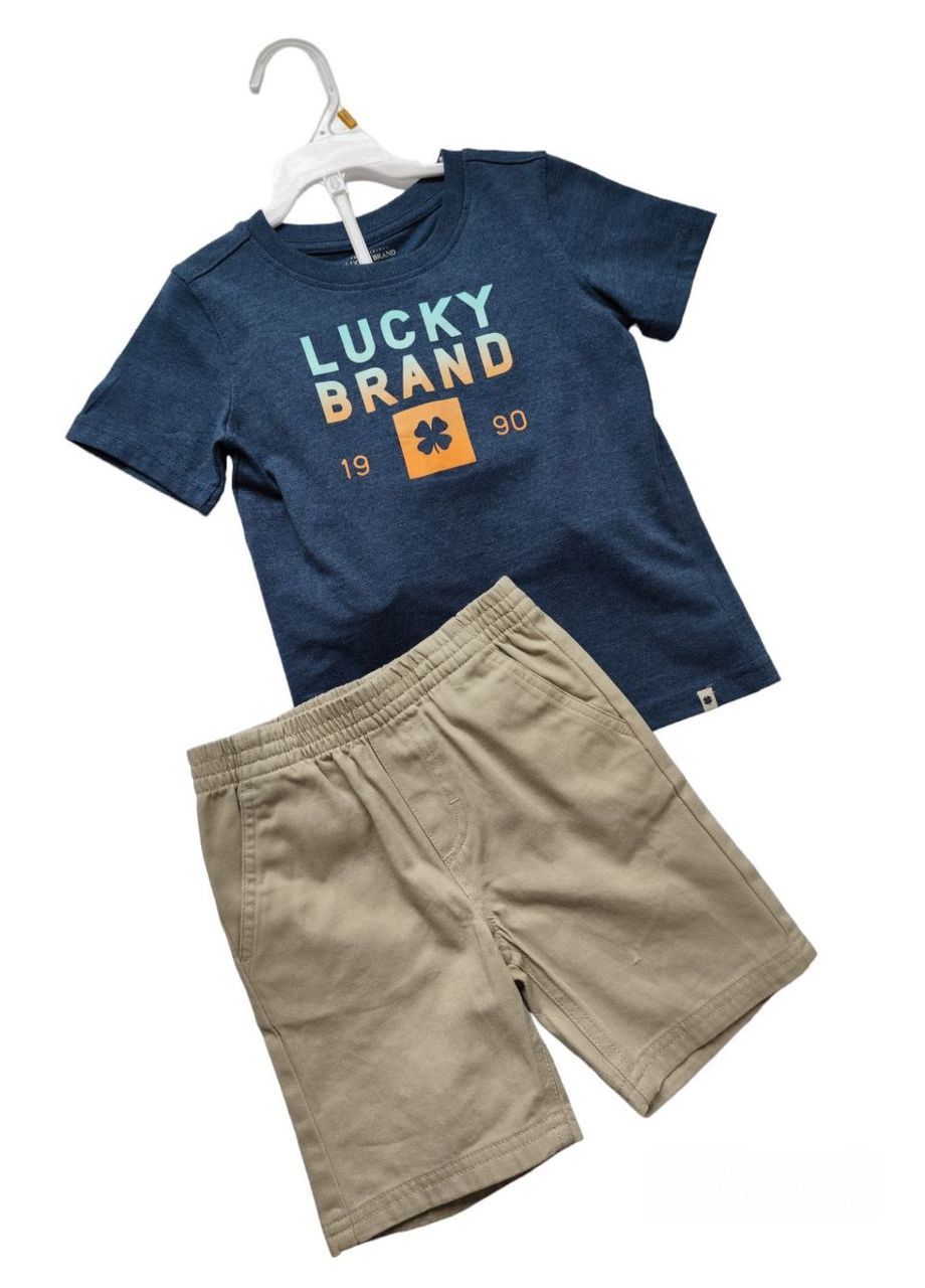 Темно-синий летний комплект футболка и шорты на мальчика. Lucky Brand комплект