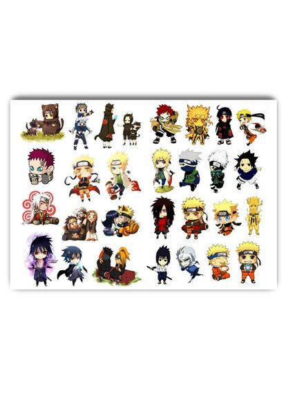 Стікери наклейки аніме Наруто Какаші Мадара Саске А3 аркуш (stik_012) No Brand (327007371)