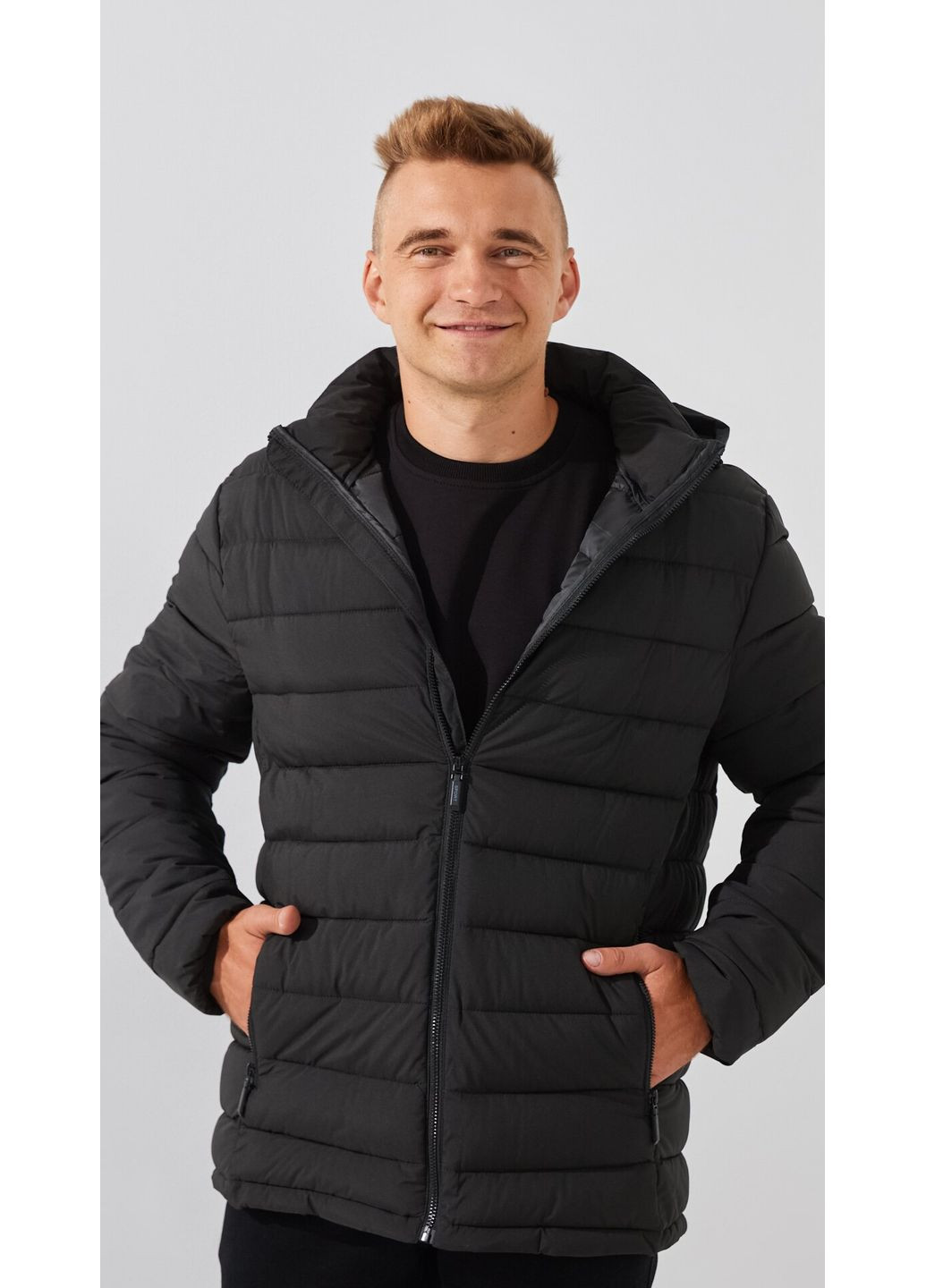 Комбинированная зимняя куртка однотонная мужская 666-11a/6018 темно-зеленый shop (2000990673497) No Brand