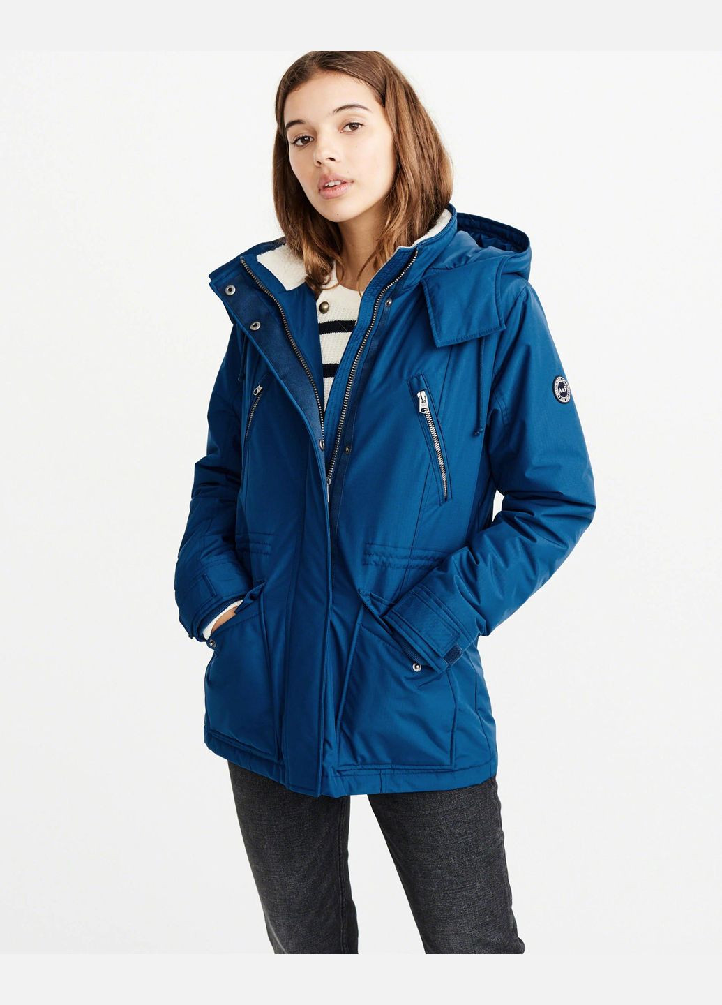 Синя демісезонна куртка зимова - жіноча куртка af5517w Abercrombie & Fitch