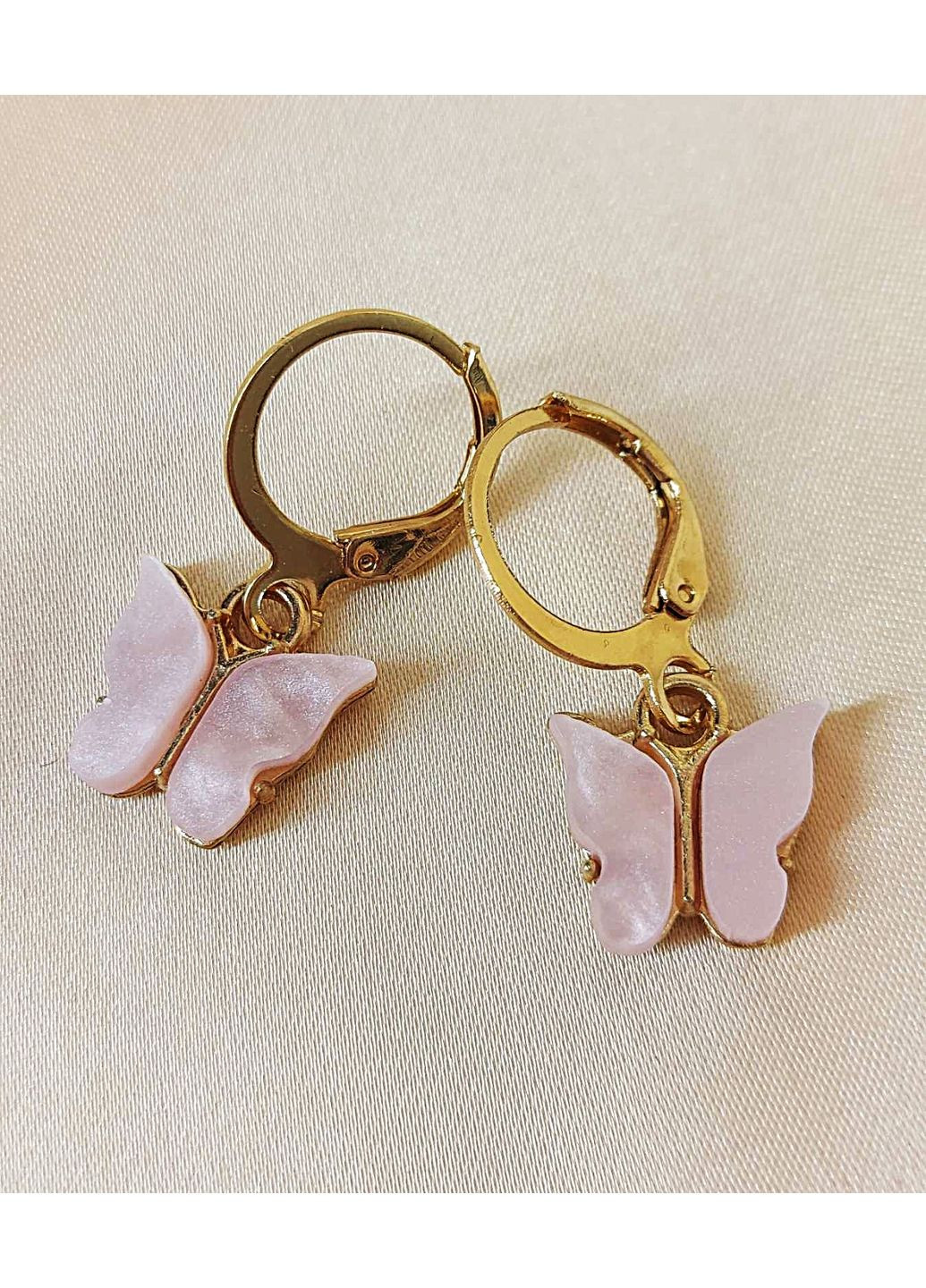 Сережки біжутерія на кожен день Білі метелики No Brand (352192062)