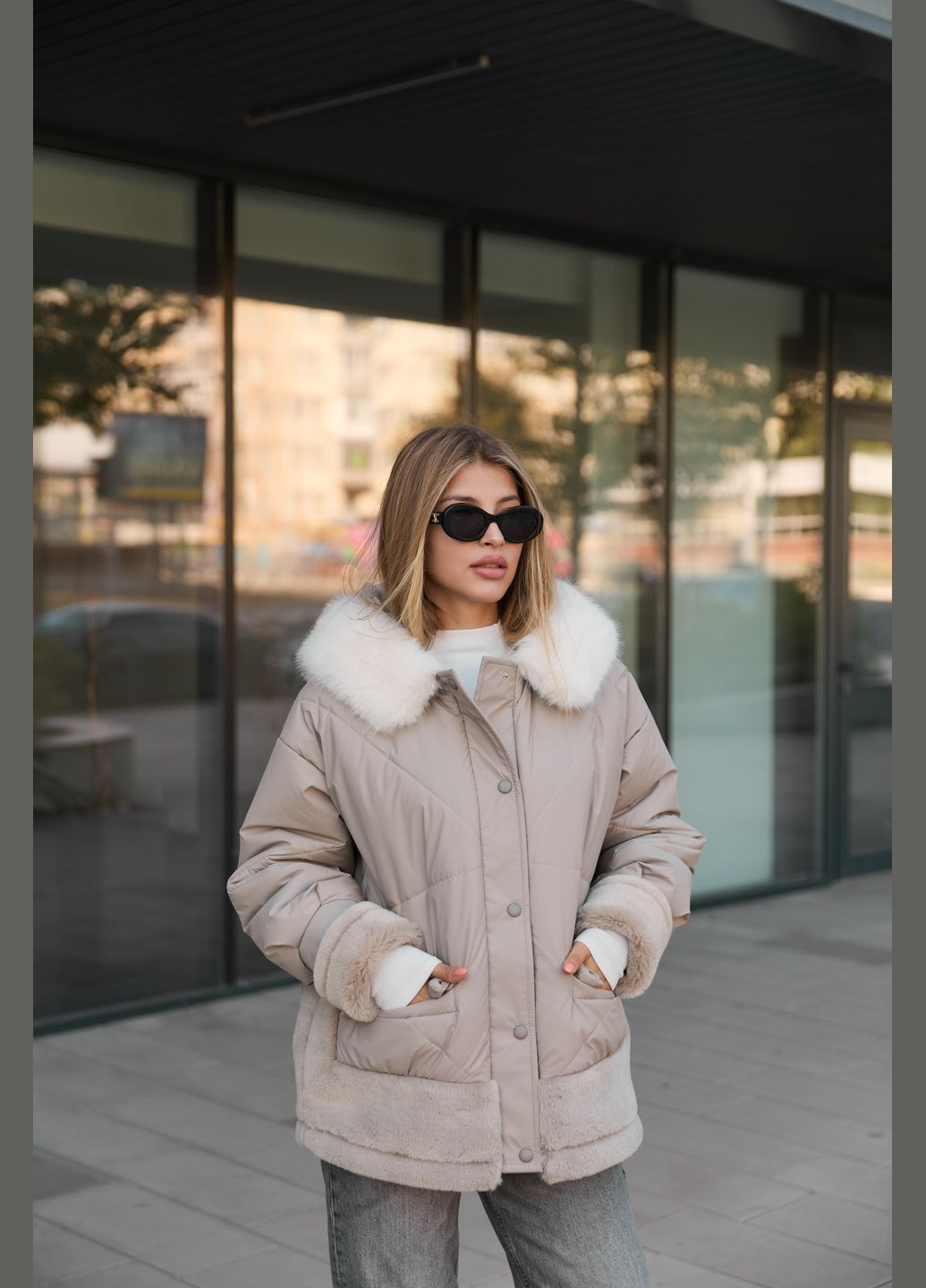 Кофейная зимняя куртка MN