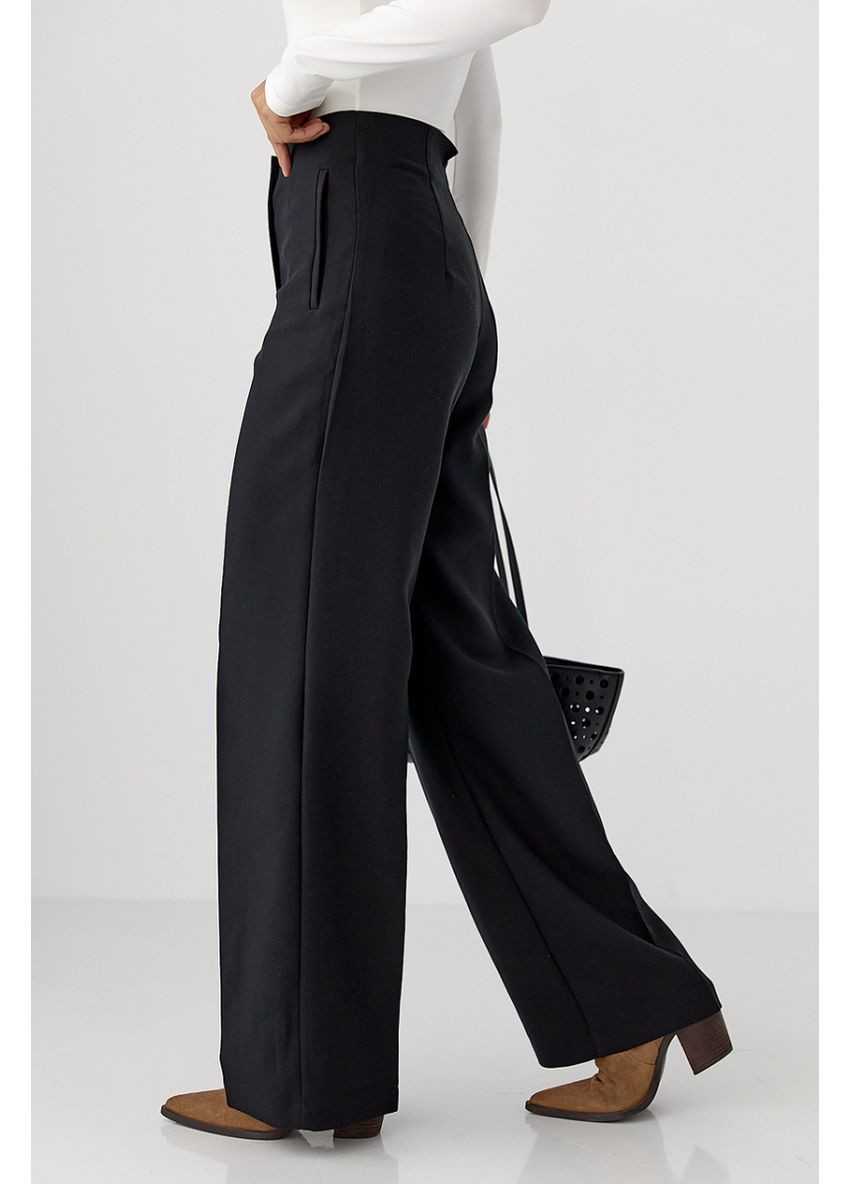 Класичні штани-палаццо з високою посадкою Lurex Штаны (370393365)