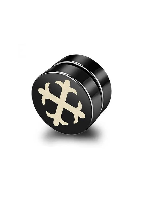 Сережка кліпс на магніті Хрест із хрестом із сталі 1шт магнітна кліпса без проколу чорна No Brand (338228714)