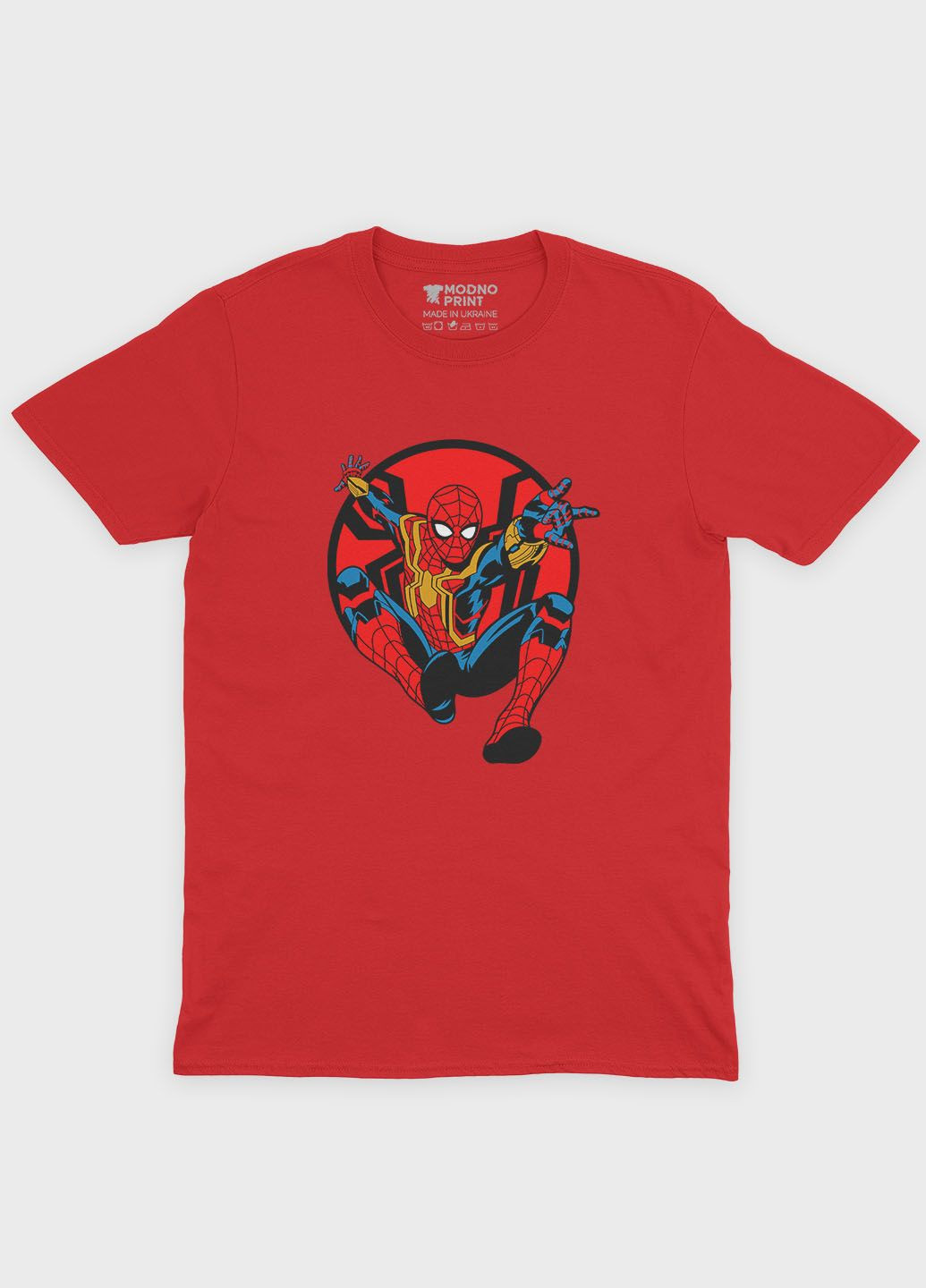 Червона демісезонна футболка для хлопчика з принтом супергероя - людина-павук (ts001-1-sre-006-014-075-b) Modno
