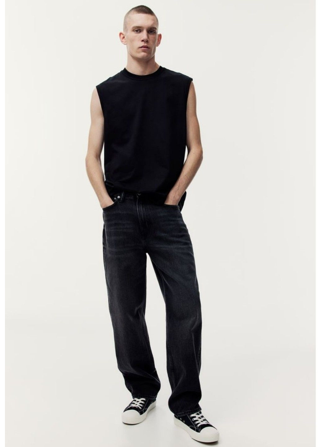Чоловічі джинси Loose (57684) W28 L32 Чорні H&M (303549023)