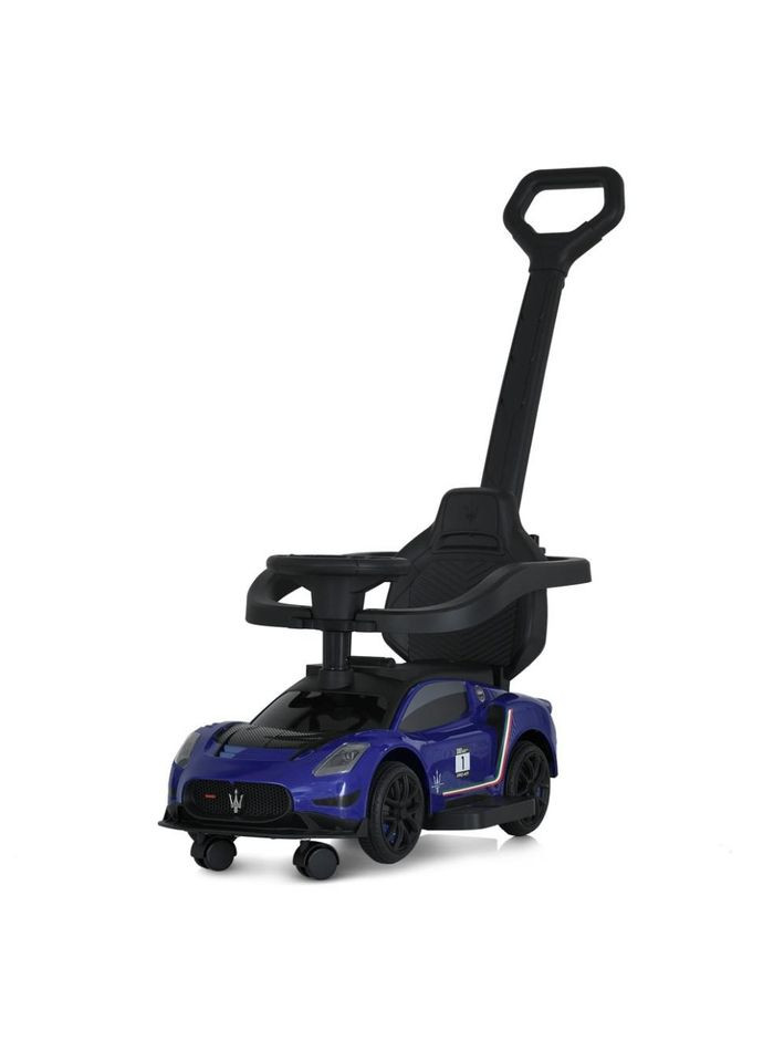 Детская каталка-толокар 2 в 1 M 5106-4 синий, с ручкой Bambi (373407643)