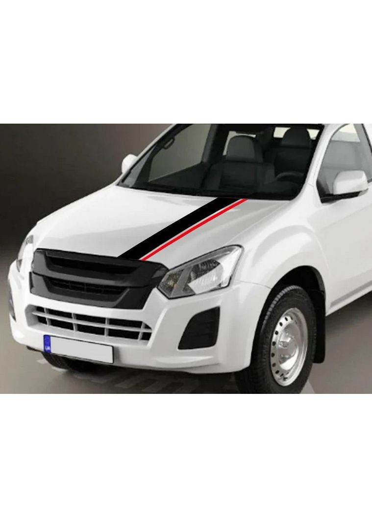 Смуги на капот 3D TUNING STUDIO чорно червоні 1180х160х0.080мм No Brand (362498888)