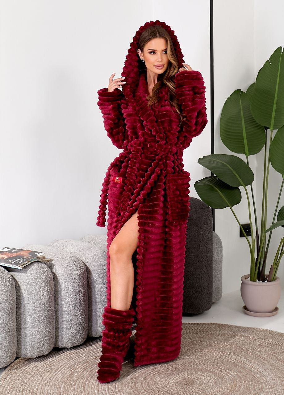 Теплый женский халат в пол с капюшоном и сапожками Selim-tekstil (371897438)