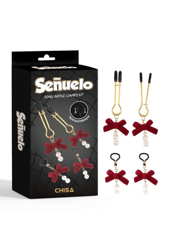 Зажимы для сосков два комплекта Senuelo Pearl Nipple Clamps Kit Chisa (381406046)