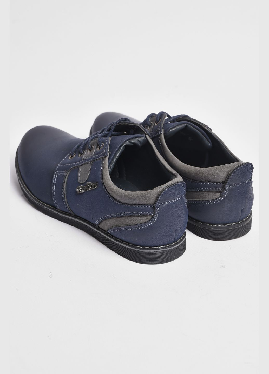 Темно-синие туфли подростковые для мальчика темно-синего цвета без шнурков Let's Shop