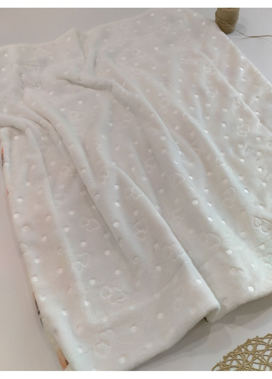 Плед для новорожденных, плюш с рельефным рисунком и фланель, размер 77*80 No Brand (370370109)