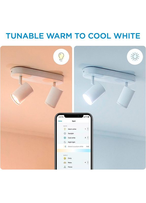 Умный светильник IMAGEO Spots накладной точечный 2x5W 2200-6500K RGB Wi-Fi White (929002658801) WiZ (322913418)